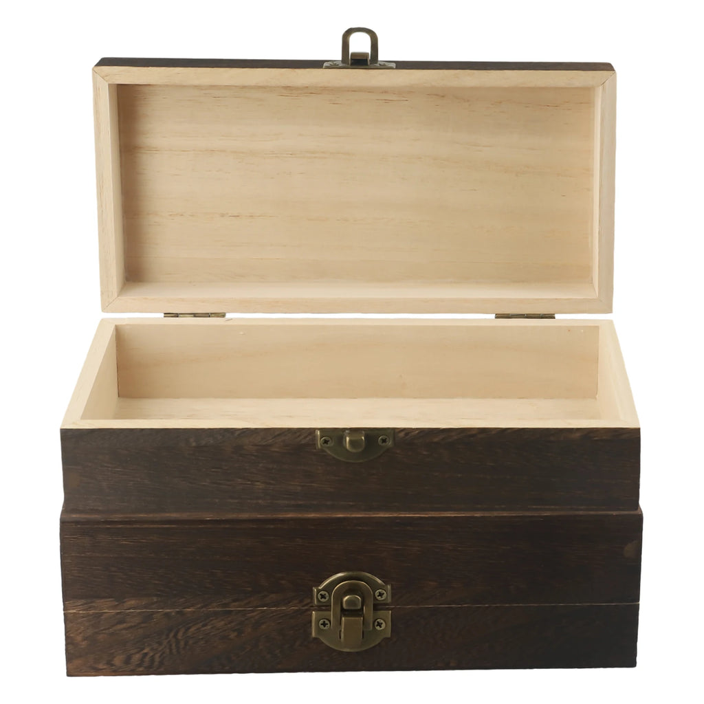 Retro Carved Wooden Clamshell Jewelry & Storage Box | Organizer Wooden Jewelry Box Oasis Select