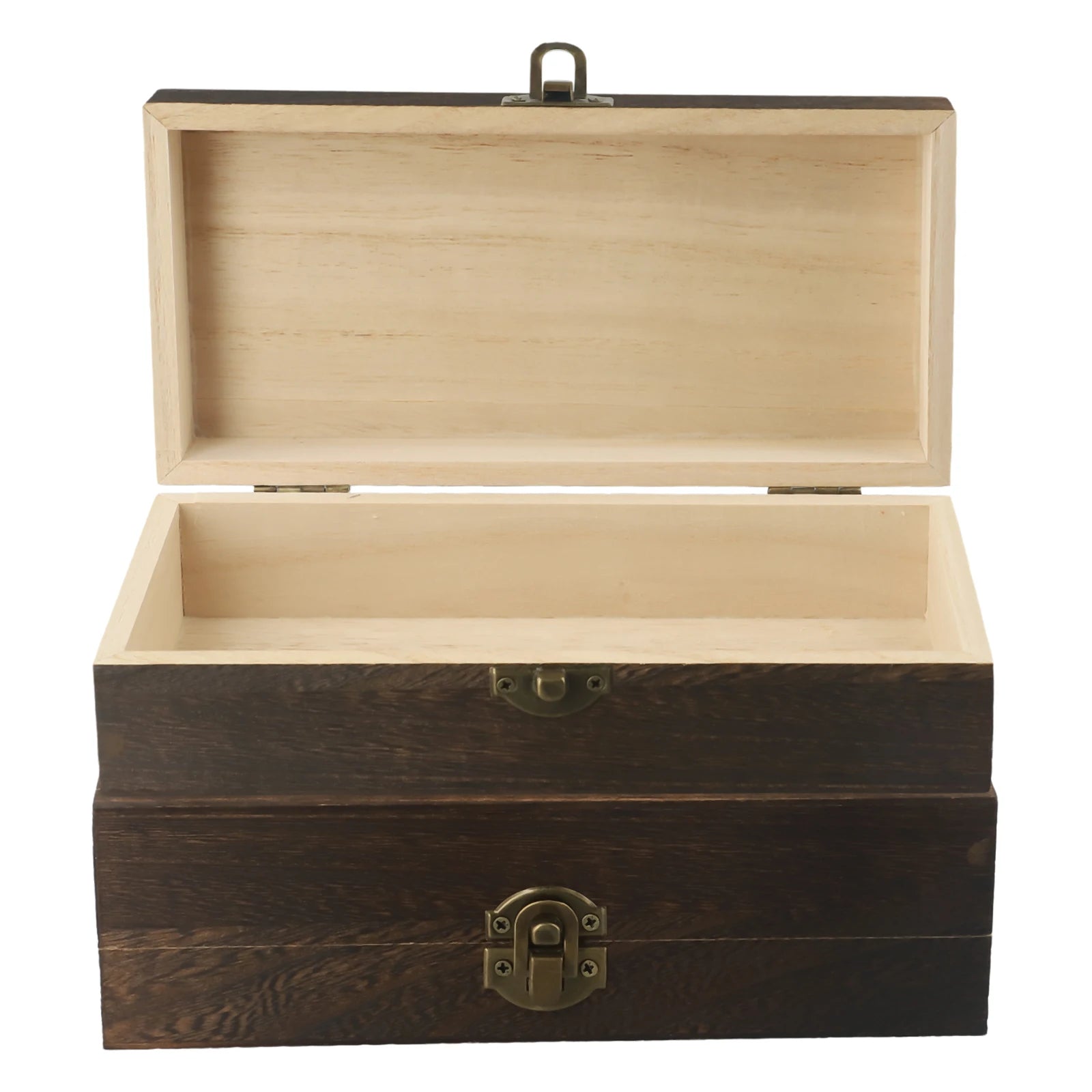 Retro Carved Wooden Clamshell Jewelry & Storage Box | Organizer Wooden Jewelry Box Oasis Select