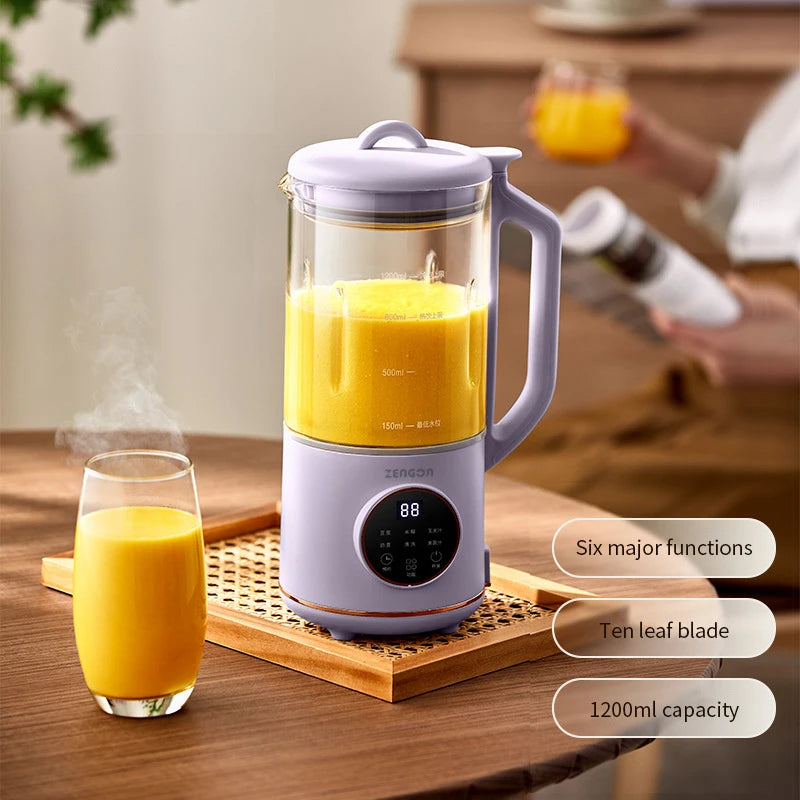800ml Soy Milk Machine Electric Juicer Blender Mixer Soybean Milk Maker Wall Breaking Machine Rice Paste Maker Breakfast Machine Oasis Select Purple EU