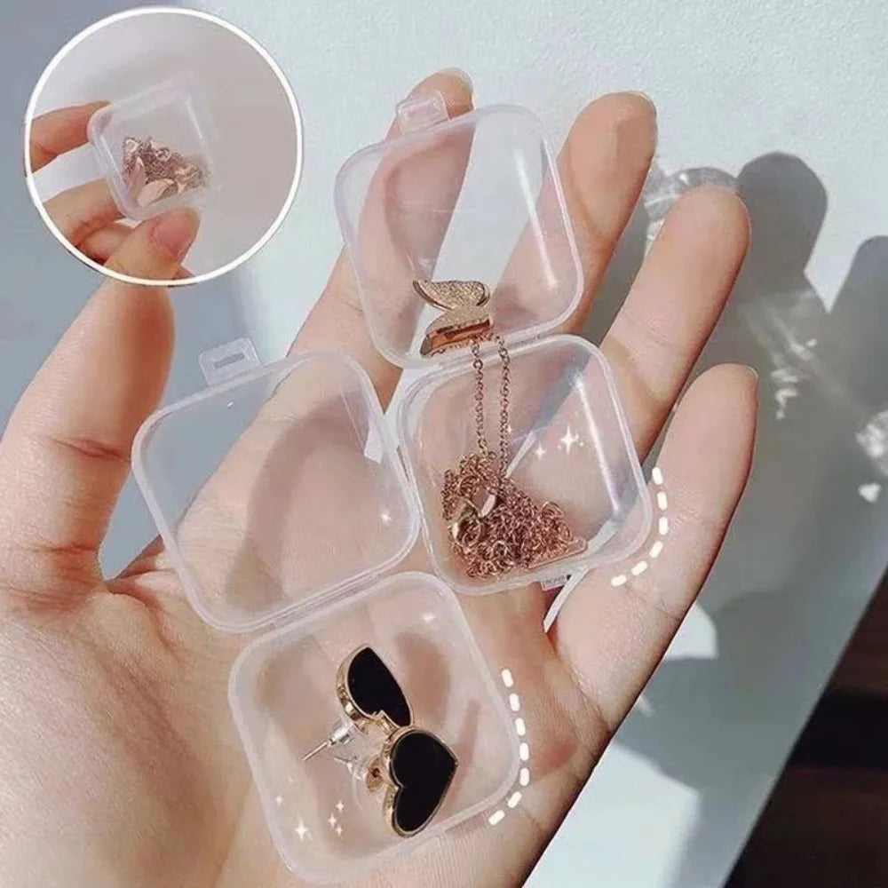 Transparent PP Square Jewelry Storage Box | Dustproof Organizer