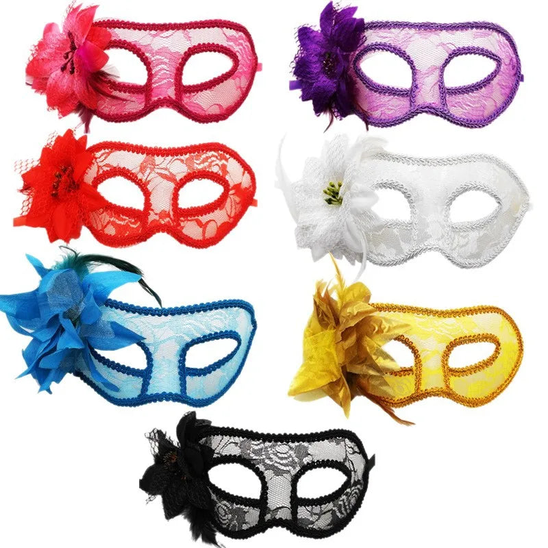 Lace Floral Half-Face Venetian Masquerade Mask | Halloween Party