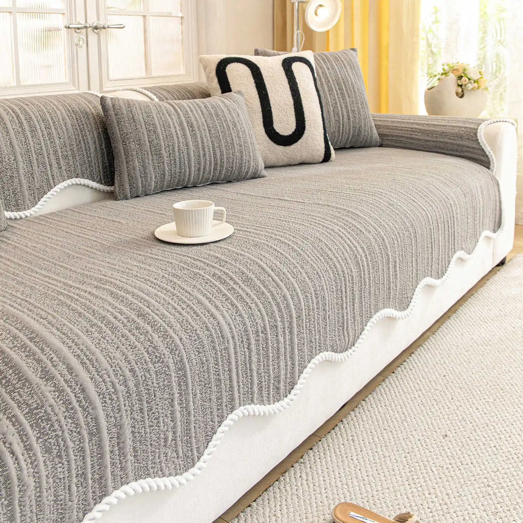 2026 New Cream Style Sofa Cushion Universal Four Seasons Non Slip Seat Pad High Grade Irregular Sofa Cover Mat For Autumn Winter Oasis Select Dark gray 110cm x 180cm