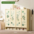 Cream style shoe cabinet Solid wood household door wabi-sabi style foyer cabinet Modern simple large-capacity balcony locker Oasis Select 4-8