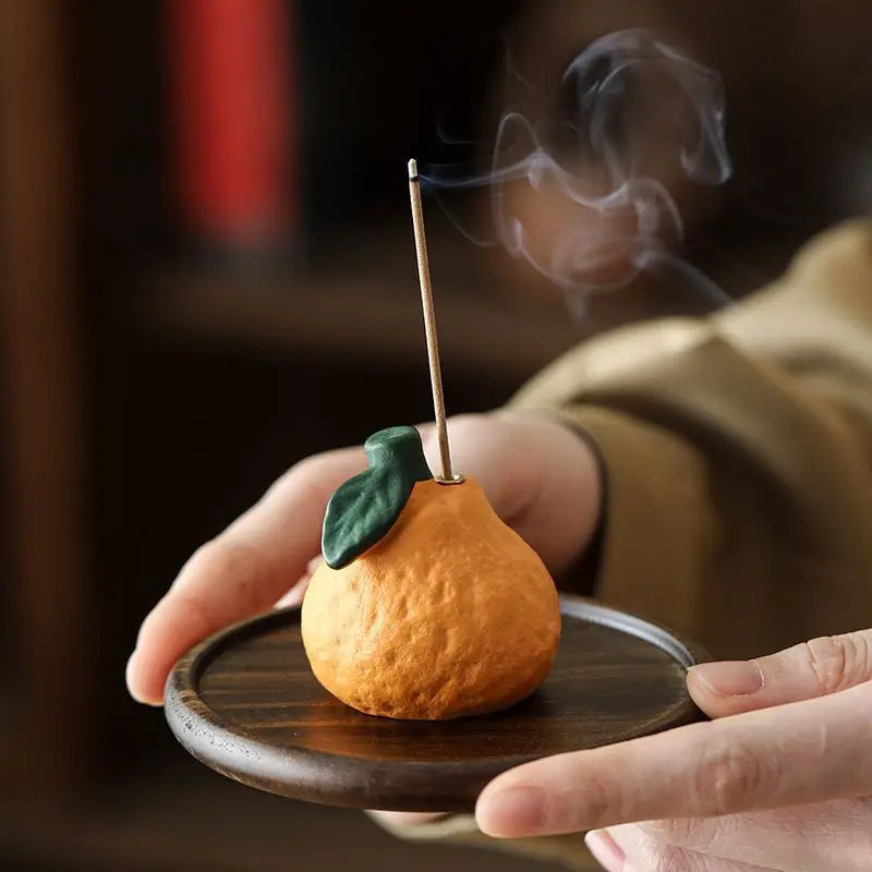 Creative Orange Incense Burner Home Fragrance Indoor Incense Insertion Zen Tea Room Incense Tray Incienso Insertion Base Ornamen Oasis Select