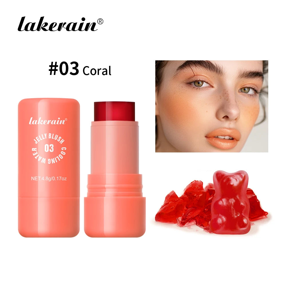 Original Cooling Water Jelly Blush Stick Blush Tinted Cosmetics Tint Stick Watercolor Multi-Use Matte Blush Makeup For Women Oasis Select 03 Coral