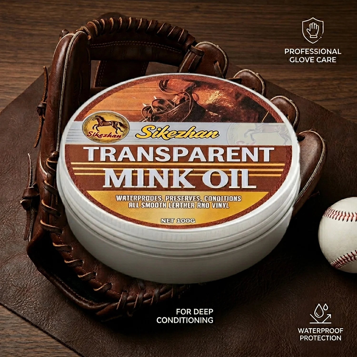 Baseball Glove Conditioner Cream Softens & Preserves Leather Restores Stiff Old Mitts Cleaner For Baseball Softball Accessories Oasis Select