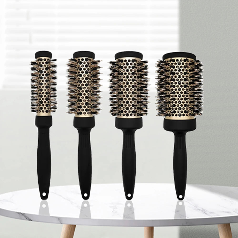 Hair Brush Comb Professional High Temperature Resistant Ceramic Iron Round Comb 5 Sizes For Blow Dry Salon Styling Tools Oasis Select