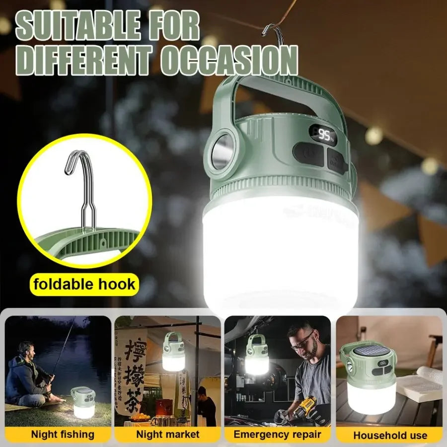 POCKETMAN Solar LED Camping Lantern – Waterproof & Rechargeable