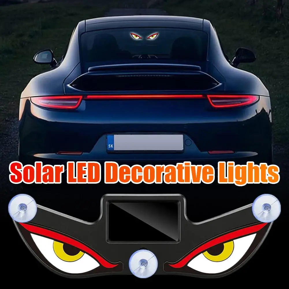 Solar Devil Eye LED Car Light – Waterproof Windshield Sticker
