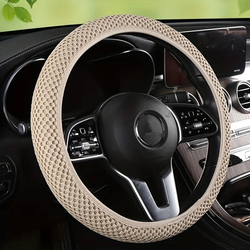 Universal Car steering wheel cover summer ice silk breathable non-slip no inner ring elastic mesh handlebar cover Accessories Oasis Select