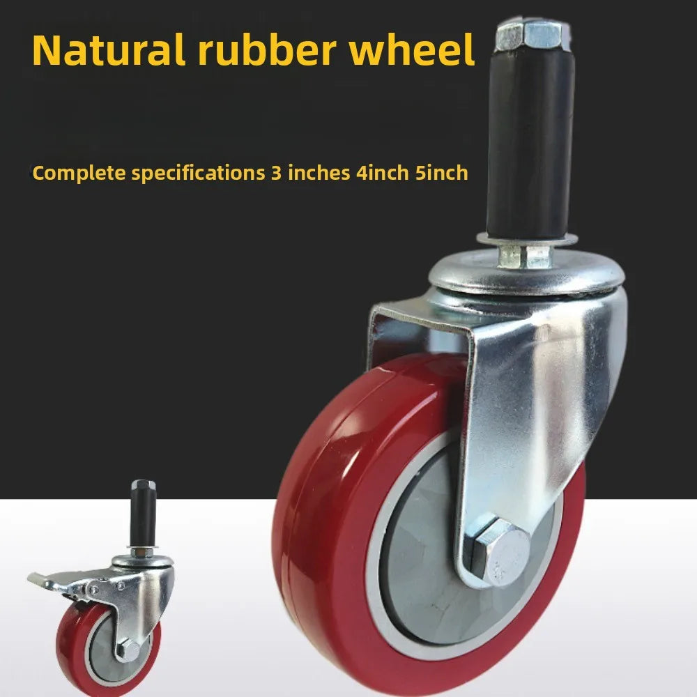 3/4/5inch Medium Duty polyurethane wheels Industrial rigid double ball bearing trolley pvc swivel with lock caster wheels Oasis Select