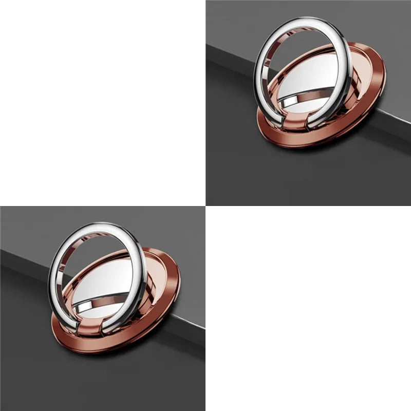 1/2/3pcs Luxury Finger Ring Holder Stand Grip 360 Rotating For Mobile Phone Car Magnetic Mount Phone Back Sticker Pad Unniversal Oasis Select 2pcs rose gold