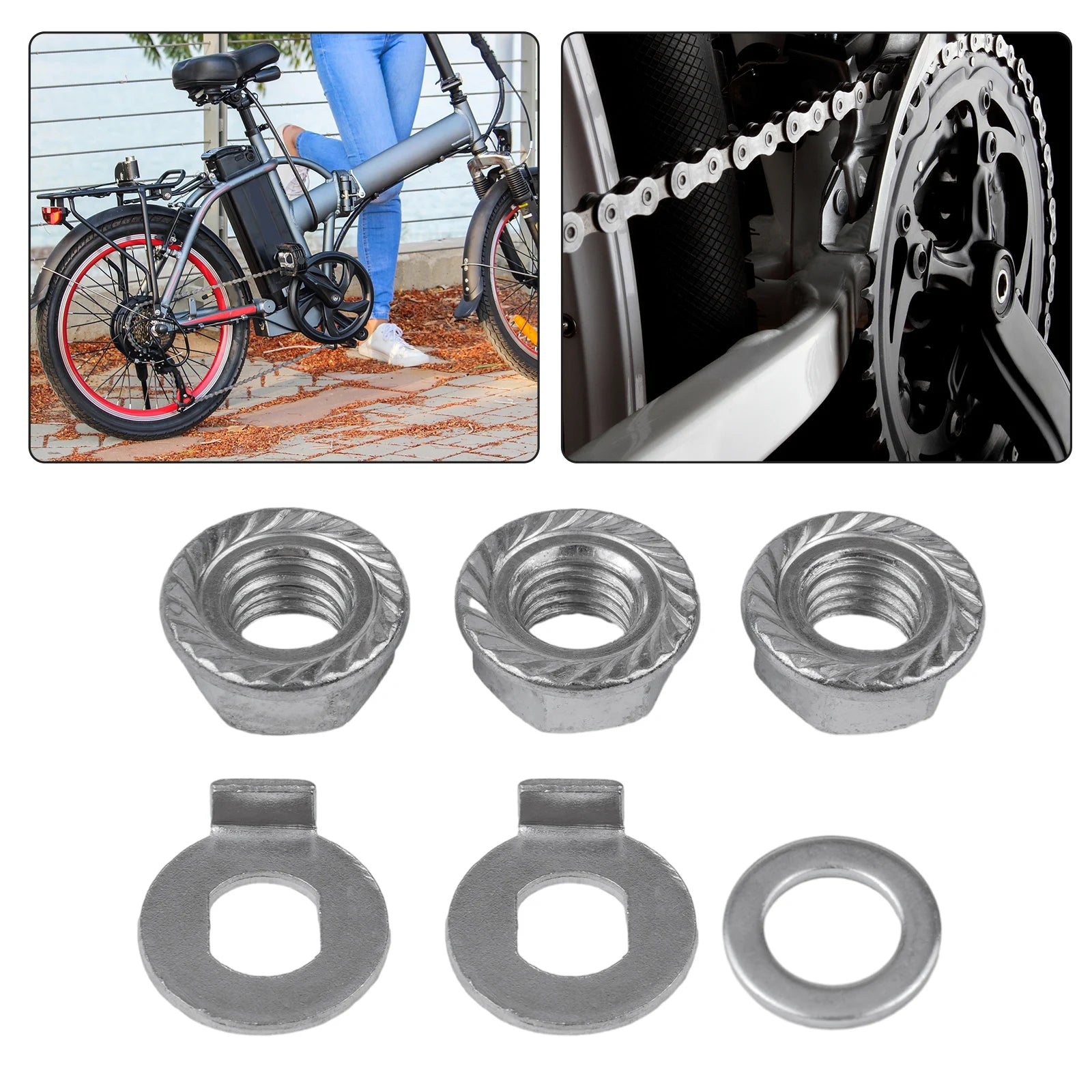 12mm steel hub motor nuts with safety washer for ebike front or rear motor replacement parts for electric bikes Oasis Select
