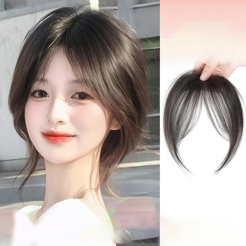 Middle Part Fake Bangs Fringe Synthetic Topper Hairpiece Clip-In Bang Extension Natural Invisible Clourse Hairpiece Women Oasis Select A2