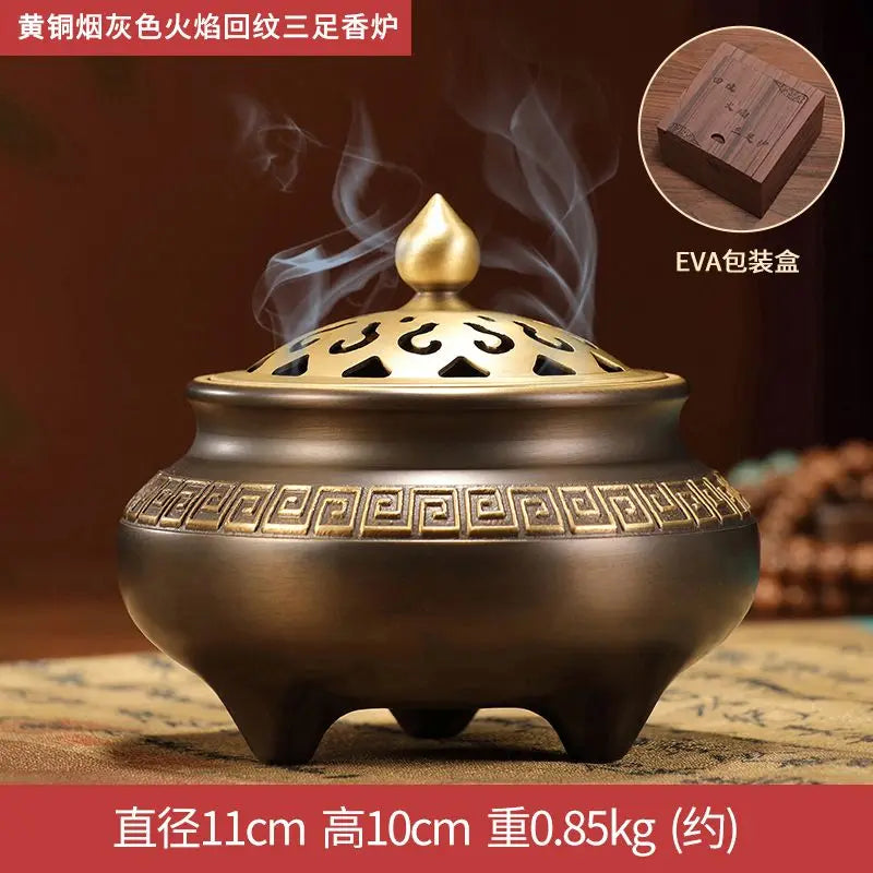 New Chinese brass pine crane incense burner handicrafts desk decoration decoration home incense indoor sandalwood stove Oasis Select B