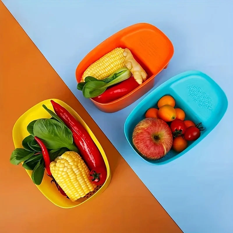 1pc - Plastic Drain Basket Filter, Rice Bowl, Drain Basket, Fruit Bowl, Laundry Basket, Handle, Home Kitchen Organizer Oasis Select