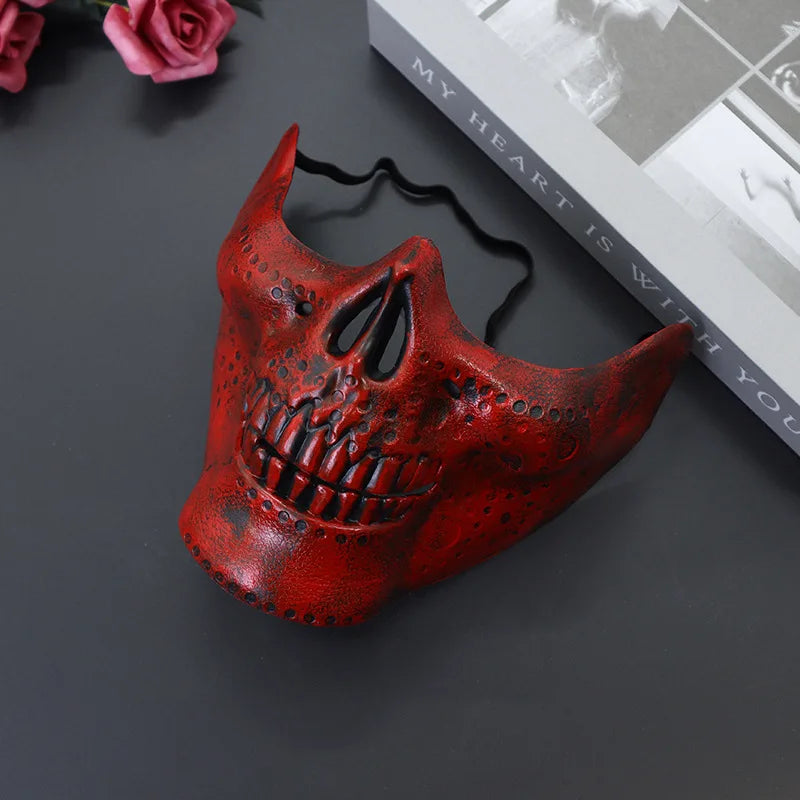 Halloween Skeleton Warrior Half Face Mask | Skull Cosplay