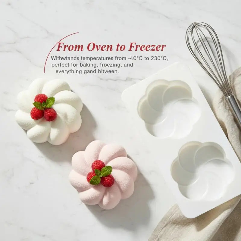Fan-shaped Flower Silicone Molds Pudding Chocolate Mousse Mould Pastry Baking Pan Cake Decorating Tools Kitchen Bakeware Oasis Select