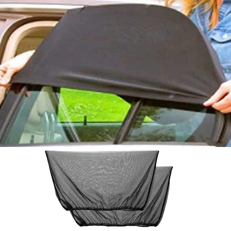 4 PCS Car Window Shades, Stretchy Mesh Front Rear Side Window Sun Shades For Heat Block UV Protection Oasis Select B