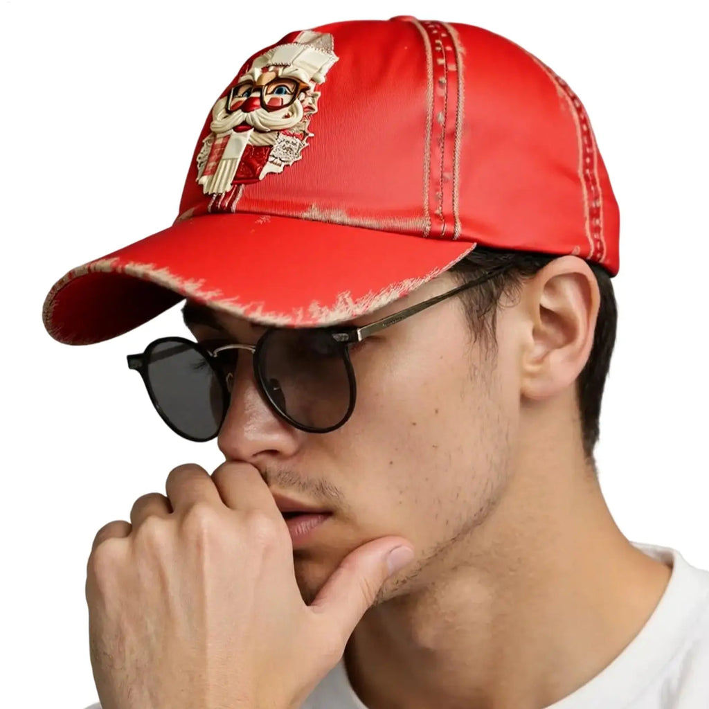 Merry Christmas Baseball Hat For Adults &Teens Retro Holiday Twill Headwear With Print Casual Unisex Hat For Golf Running Travel Oasis Select