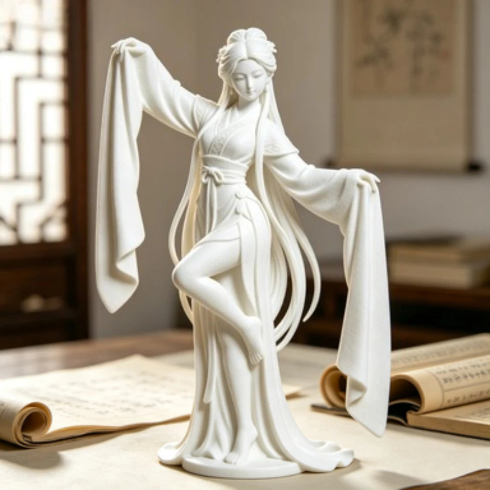 3D Printed Chinese Water Sleeve Dance Sculpture Elegant Classical Dancer Figurine Oriental Art Desktop Decor Art Collector Gifts Oasis Select