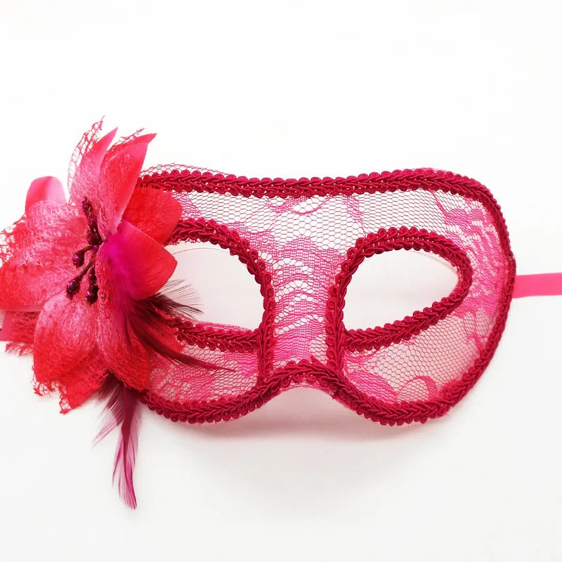 Lace Floral Half-Face Venetian Masquerade Mask | Halloween Party