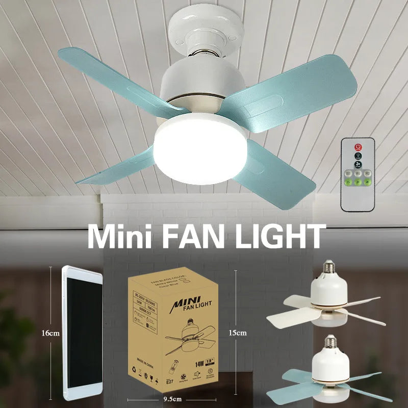 URGGU 300mm Small LED Ceiling Fan with Remote Control 14W