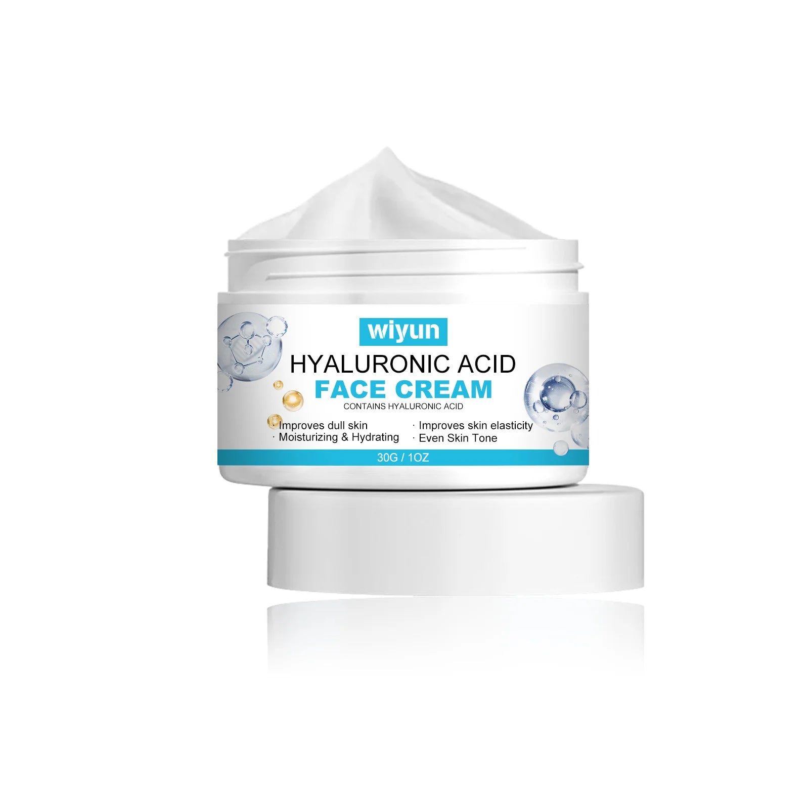 WIYUN Hyaluronic Acid Face Cream – Pore & Oil Control 30g Facial Moisturizer Oasis Select 30g Boxed