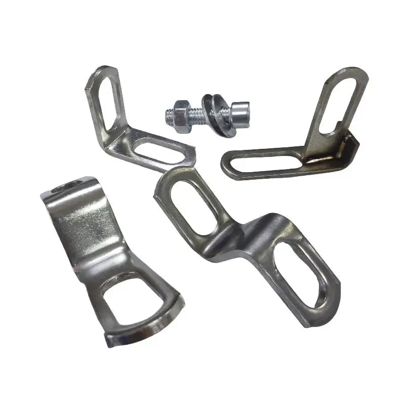 Motorcycle Fixed Brackets and Exhaust Clamps; 1 to 3-Piece Stainless Steel, Z or L Shaped Oasis Select