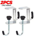 2pcs Portable Adjustable Desk Edge Hook Detachable Punch-free Backpack Hook Headphone Hanging Hook Home Office Organizer Oasis Select 2pcs