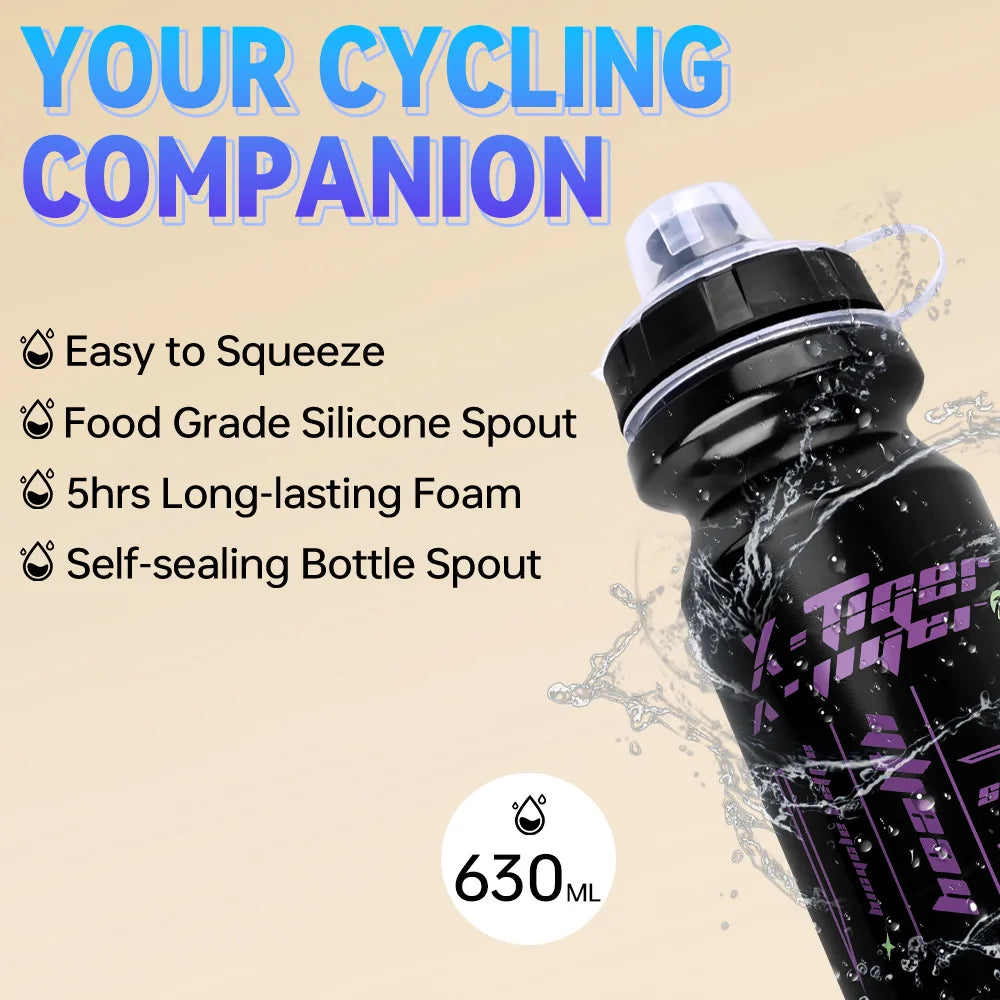X-TIGER Cycling Water Bottle 630ML Portable Bicycle Water Bottle Squeeze Direct Drinking MTB Road Bike Sports Water Bottle Oasis Select
