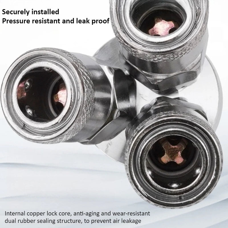 Three Way and Two-waySMV SMY Air Compressor Pneumatic Joint Circular Bidirectional Circular Internal Thread Quick Connector Tool Oasis Select