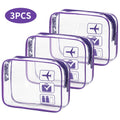 Clear PVC Travel Toiletry Bags – Waterproof Set of 3