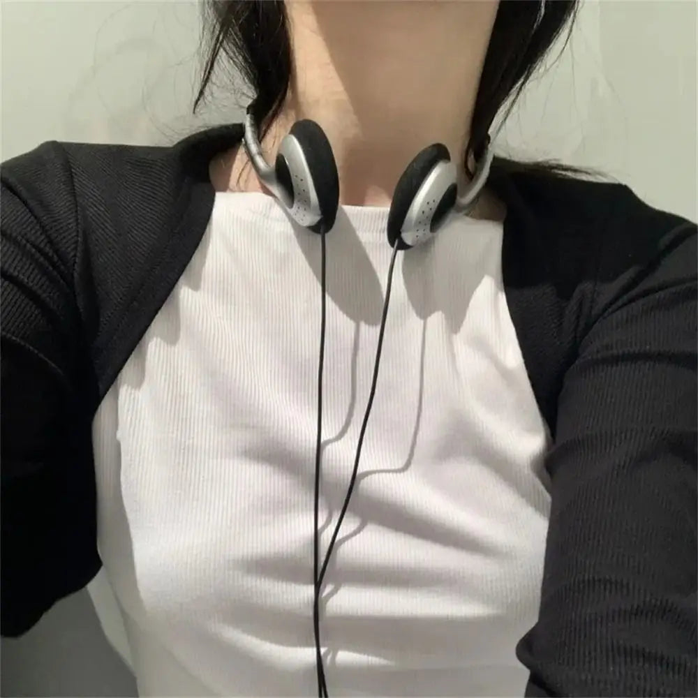 Y2K Personality Headphones Retro Millennium Wind Headset Blue Black Fashion Headset Over Ear Earbud 3.5mm Oasis Select