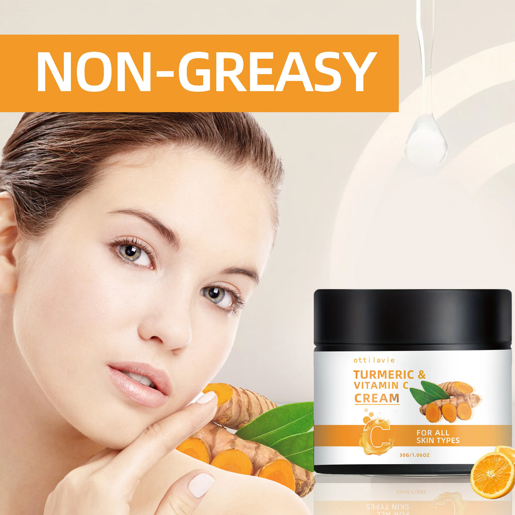 Turmeric & Vitamin C Cream -Lightweight Nourishment for Face& Neck, Fast-Absorbing HydrationAll Skin Types Oasis Select