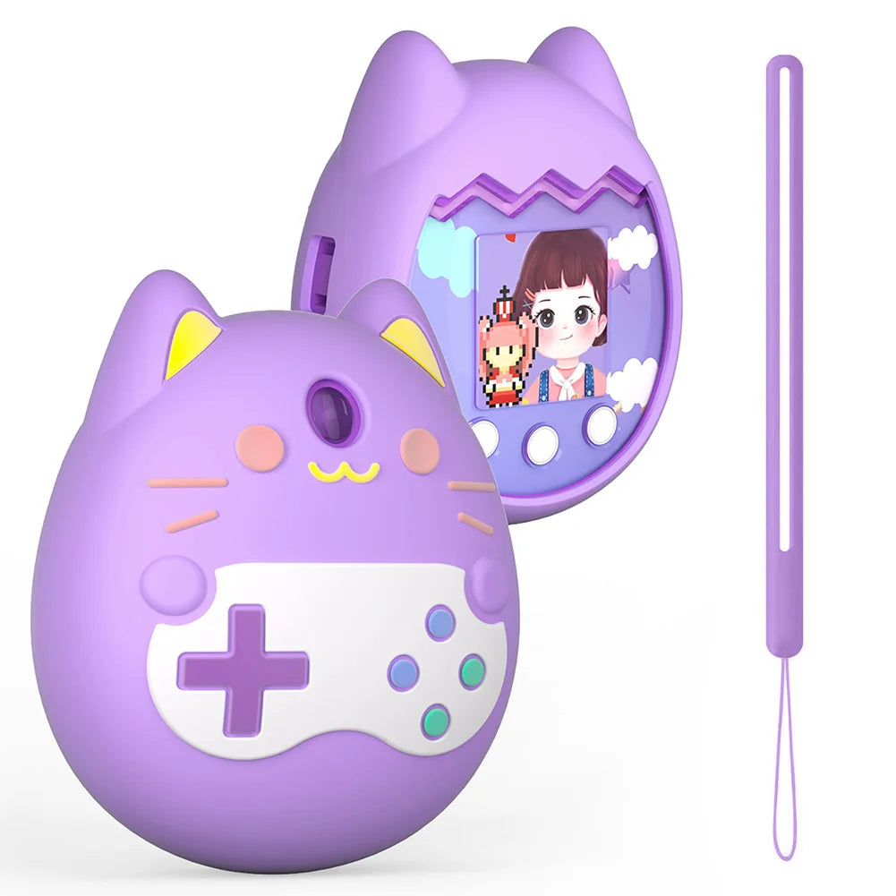 Protective Skin Sleeve Shell Anti-ScratchSilicone Case Protective Case with Hand Strap Anti-drop for Tamagotchi Pix Accessories Oasis Select Purple China Mainland
