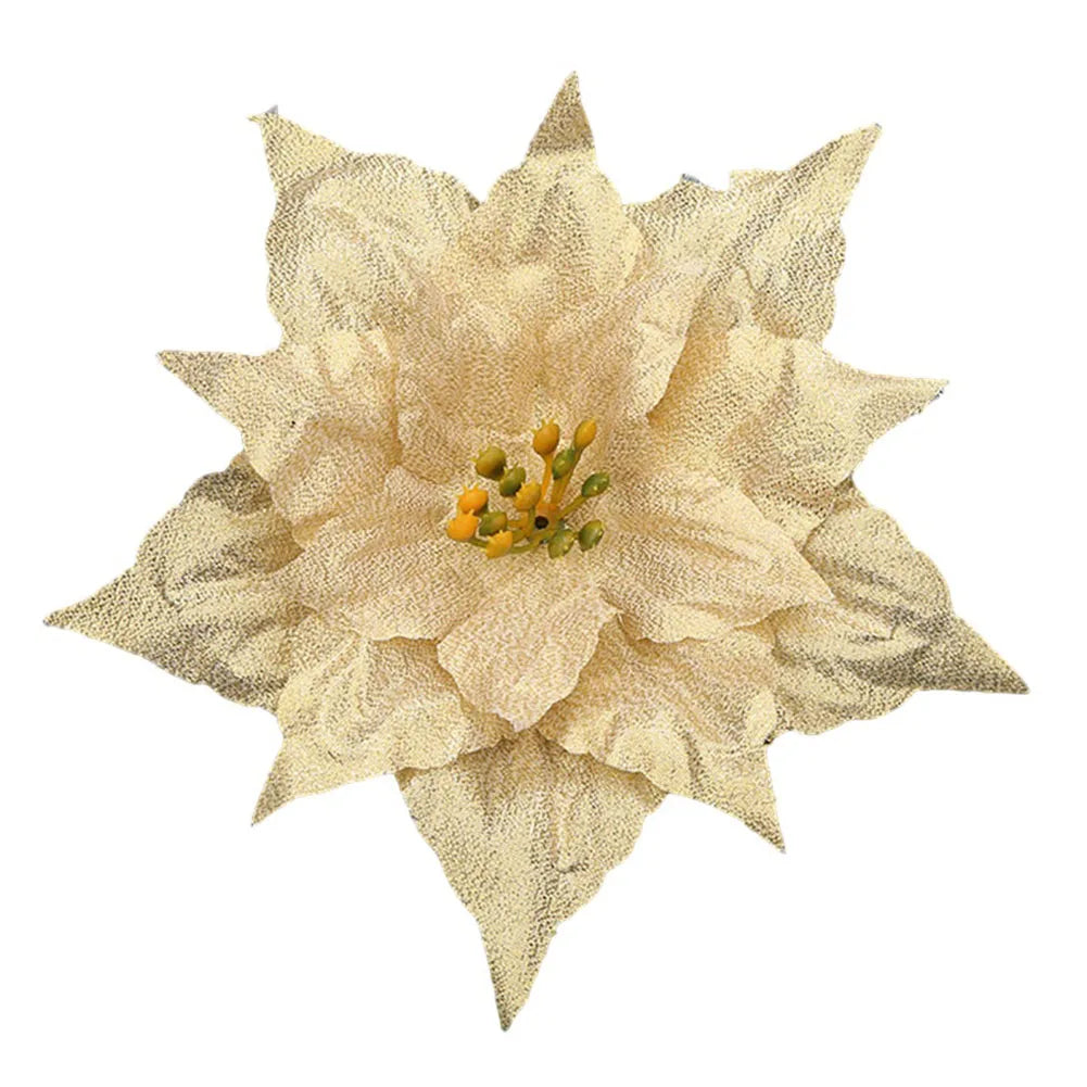 Antique Brass Used For Christmas Trees Hanging Flowers Tree Decoration Glitter Poinsettia Eye Catching Addition Oasis Select
