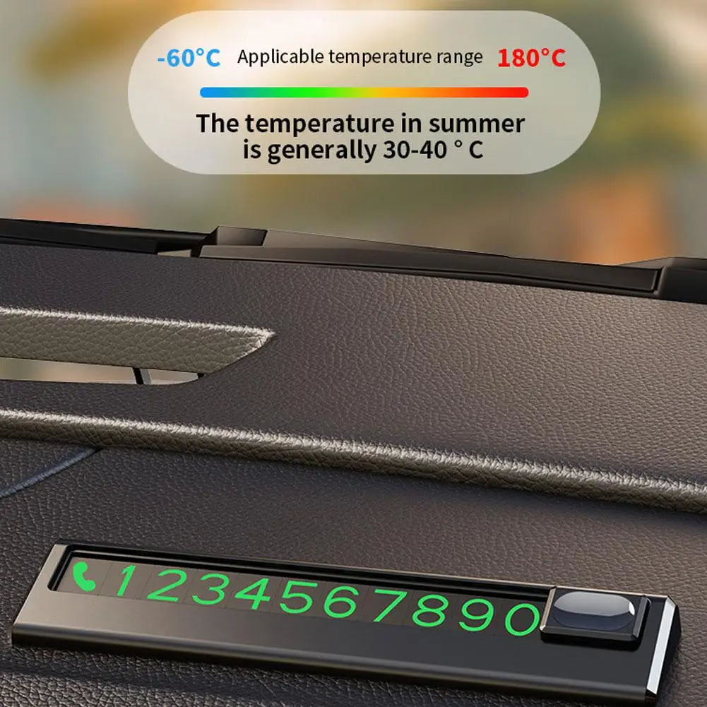 Car Styling Temporary Parking Card Plate Telephone Number Black/white Auto Phone Number Card Card Car Sticker Luminous Oasis Select