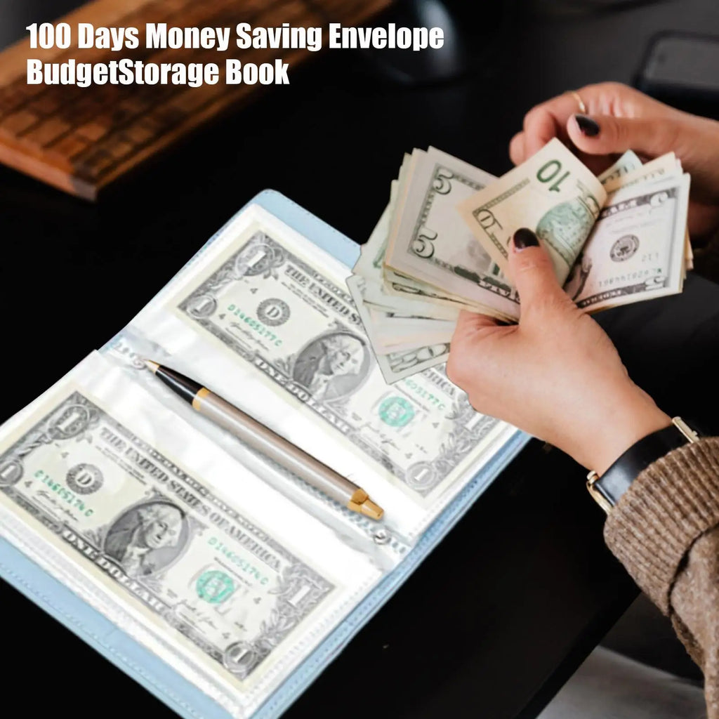 Envelope Money Saving Book Budget Binder 100 Days Tracker Envelopes for Budget Management Home School Men Women Children Oasis Select