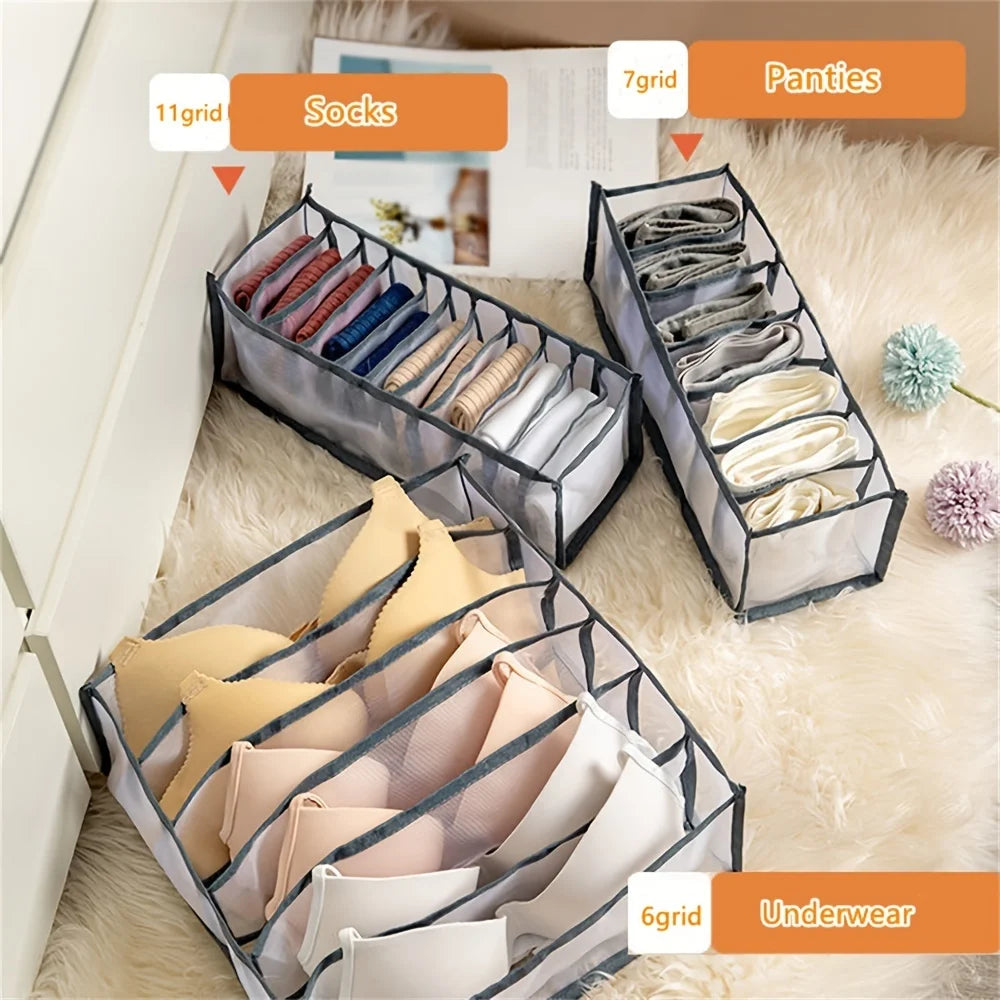 3pcs/set Sock Underwear Organizer Divider, Collapsible Closet Organizer for Storing Socks, Underwear Oasis Select