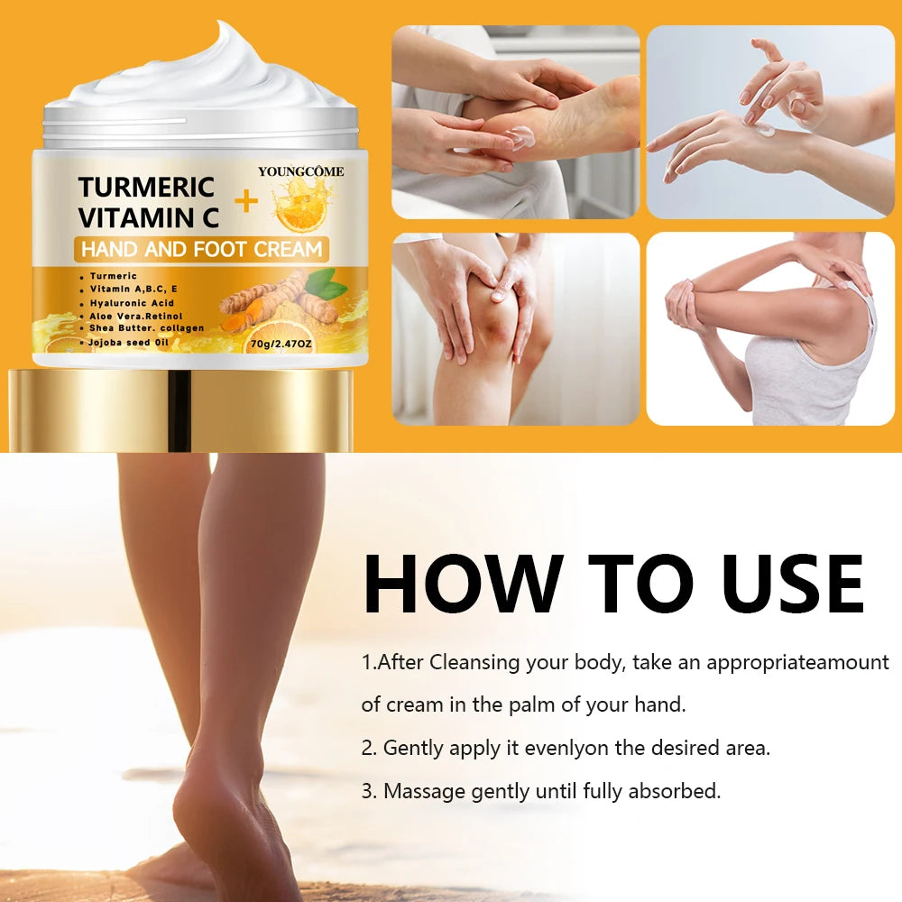 Turmeric Hand & Foot Cream – Retinol, Hyaluronic Acid | YOUNGCOME Hand & Foot Cream Oasis Select