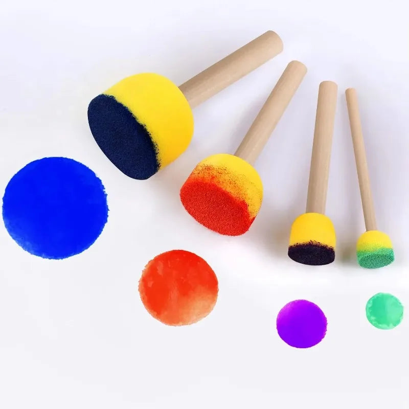 4 Size Round Foam Sponge Set Reusable Paint Sponges Multi-use Art Tools for Acrylic Watercolor Kid Craft Creation Oasis Select