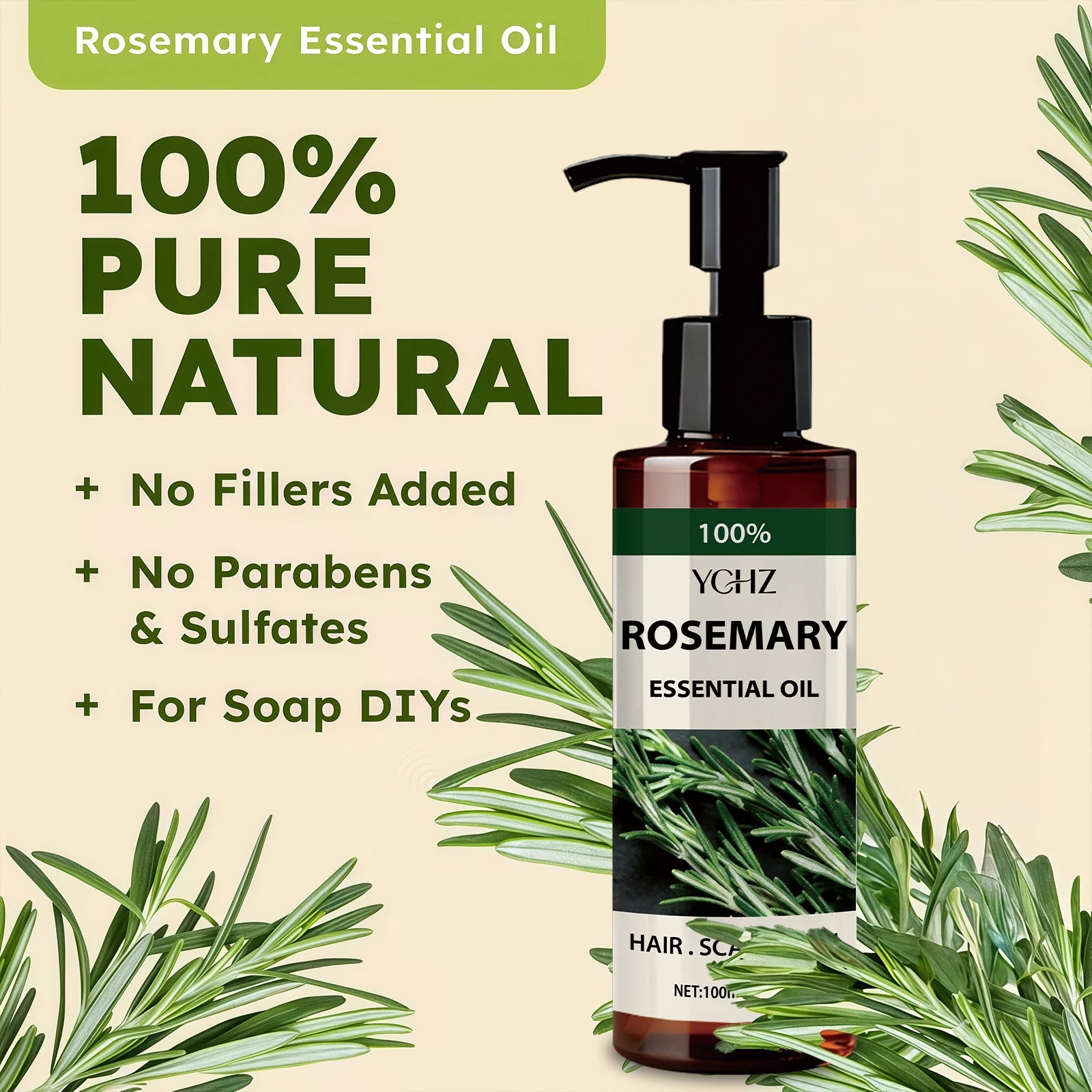 Biotin & Rosemary Hair Oil – Smooth, Moisturize & Add Shine