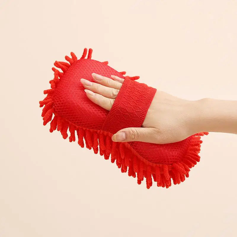 Microfiber Car Washer Sponge Cleaning Car Care Detailing Brushes Washing Towel Auto Gloves Styling Accessories Oasis Select Red