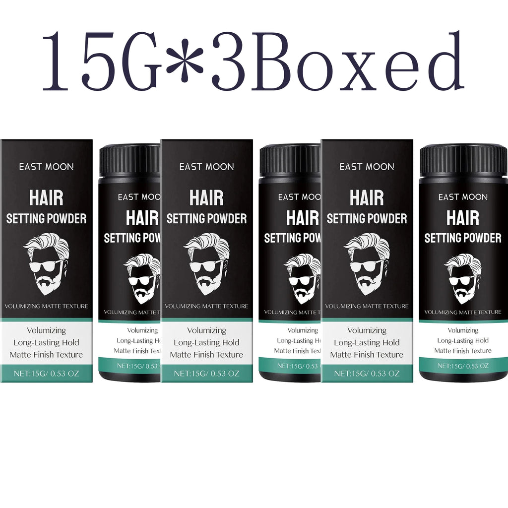 Matte Hair Styling Powder For Men - Instant Volume Texture Lightweight & Non-Greasy Easy To Use For Natural Looking Hairstyles Oasis Select 15g X 3boxed