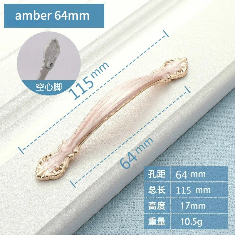 Cabinet Handles Simple Desk Drawer Pulls Cabinet Door Handles Drawer Handles Furniture Hardware Kitchen Accessories Oasis Select amber 64mm