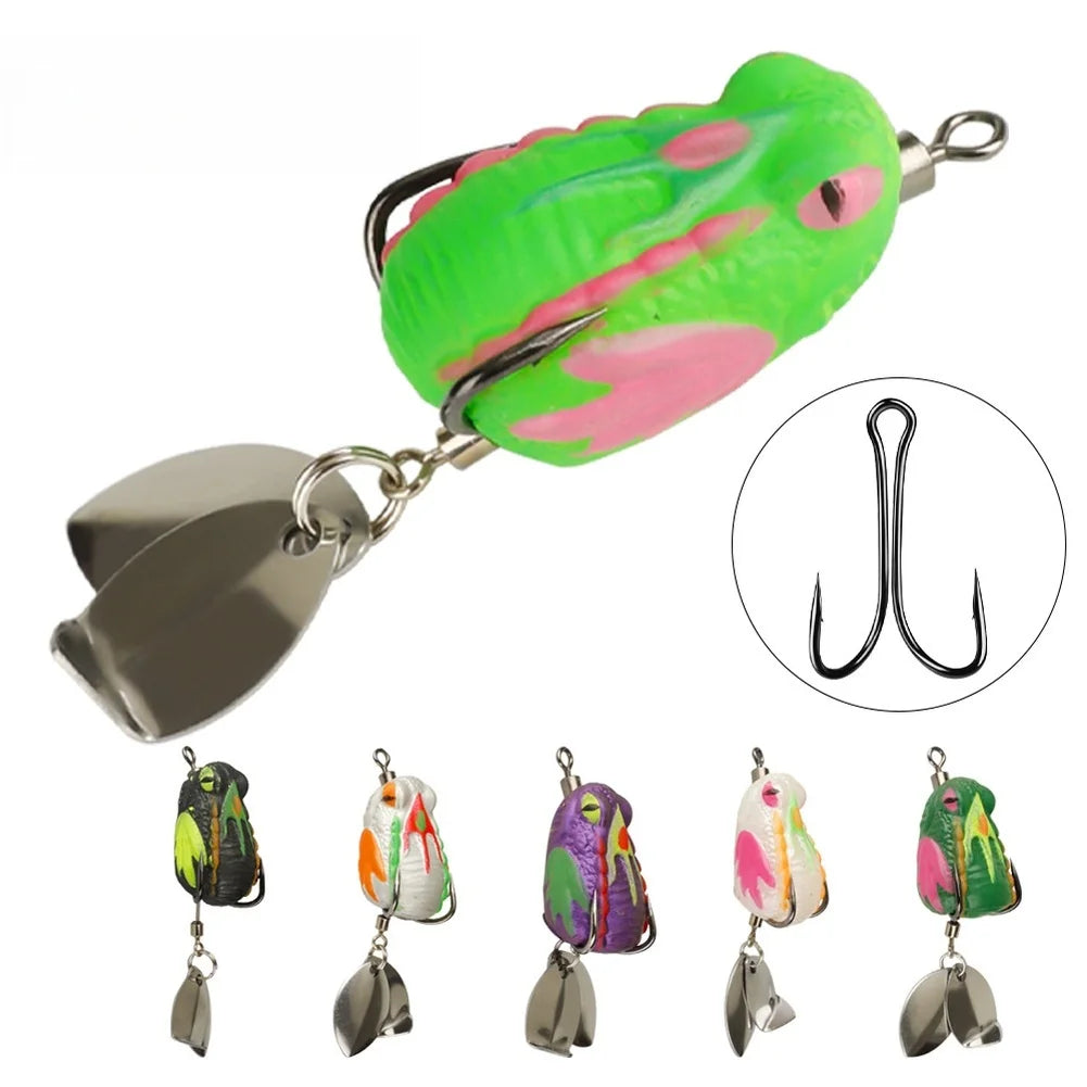 Realistic 6.2cm Frog Lure Bait 45 Degree Entry Angle Stainless Steel For Bass Blackfish Fishing Terminal Tackle Oasis Select