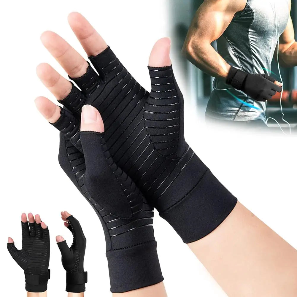 Copper Compression Arthritis Gloves with Strap | Women & Men Compression Gloves Oasis Select