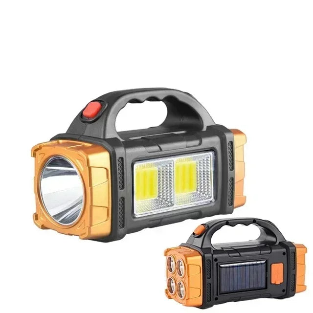 Solar USB Rechargeable LED Flashlight COB Work Light 15W