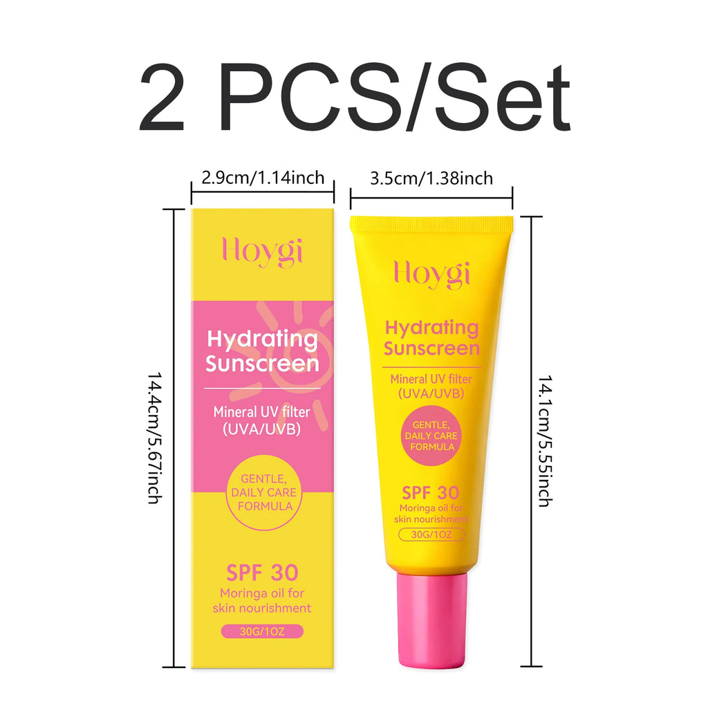 SFP 30+Mineral Face Cream Hydrating Moringa Oil Moisturizing Skin Shield Lotion Daily Outdoor Body Care Gentle Sensitive Skin Oasis Select 2 PCS